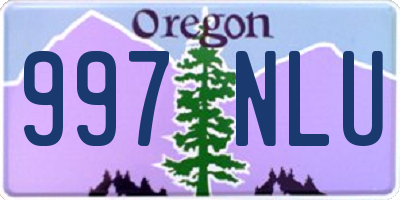 OR license plate 997NLU