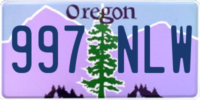 OR license plate 997NLW