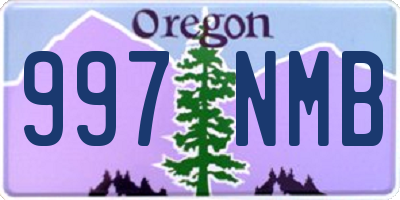 OR license plate 997NMB
