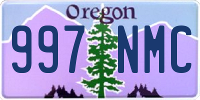 OR license plate 997NMC