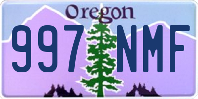 OR license plate 997NMF