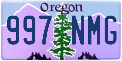 OR license plate 997NMG