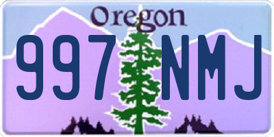 OR license plate 997NMJ