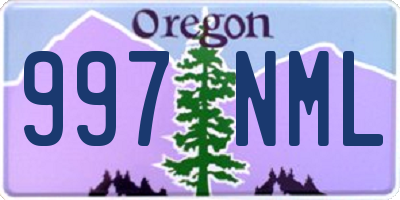 OR license plate 997NML