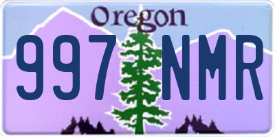 OR license plate 997NMR