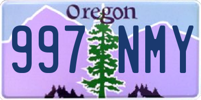 OR license plate 997NMY