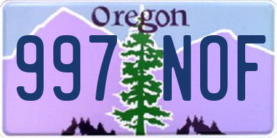 OR license plate 997NOF