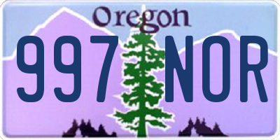 OR license plate 997NOR