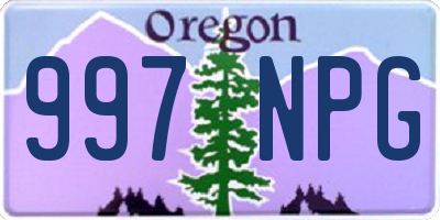 OR license plate 997NPG