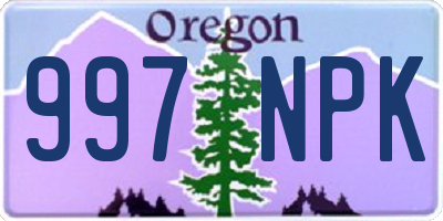 OR license plate 997NPK