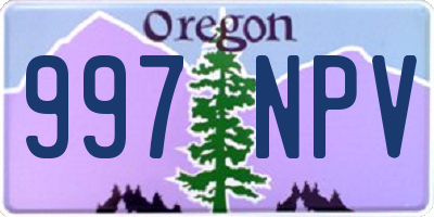 OR license plate 997NPV