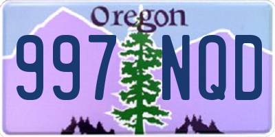 OR license plate 997NQD