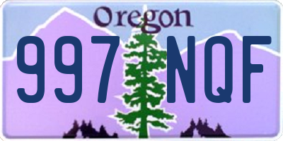 OR license plate 997NQF