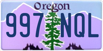 OR license plate 997NQL