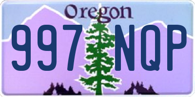 OR license plate 997NQP