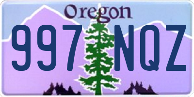 OR license plate 997NQZ