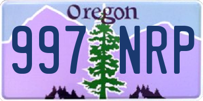 OR license plate 997NRP