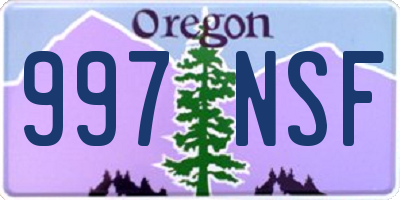 OR license plate 997NSF