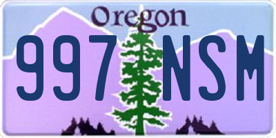 OR license plate 997NSM