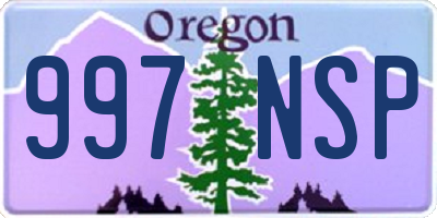OR license plate 997NSP