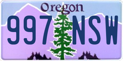 OR license plate 997NSW