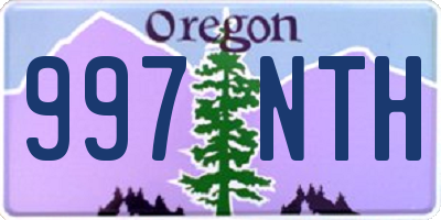 OR license plate 997NTH