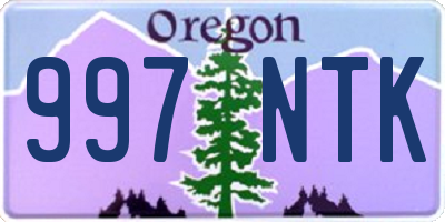 OR license plate 997NTK