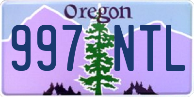 OR license plate 997NTL