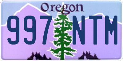 OR license plate 997NTM