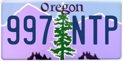 OR license plate 997NTP