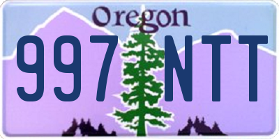 OR license plate 997NTT