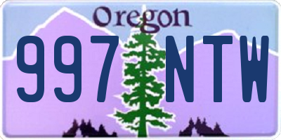 OR license plate 997NTW
