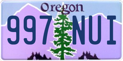 OR license plate 997NUI