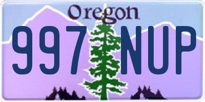 OR license plate 997NUP