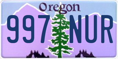 OR license plate 997NUR