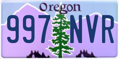 OR license plate 997NVR