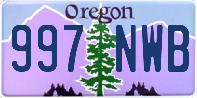 OR license plate 997NWB