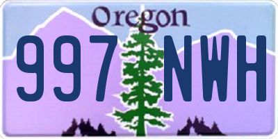 OR license plate 997NWH