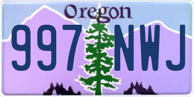 OR license plate 997NWJ