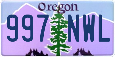 OR license plate 997NWL