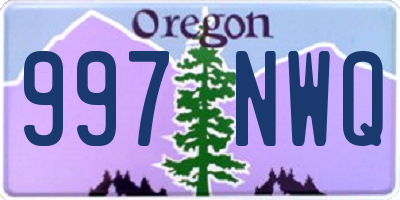 OR license plate 997NWQ