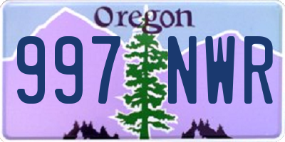 OR license plate 997NWR