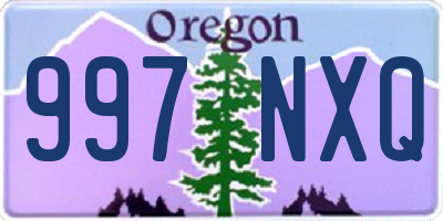 OR license plate 997NXQ