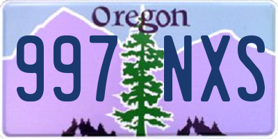 OR license plate 997NXS