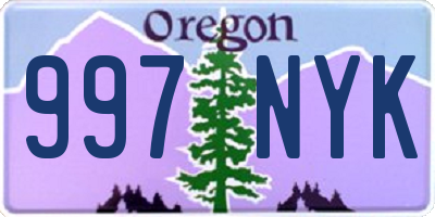 OR license plate 997NYK