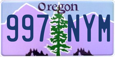 OR license plate 997NYM