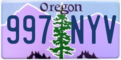 OR license plate 997NYV
