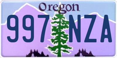 OR license plate 997NZA