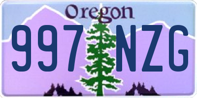 OR license plate 997NZG