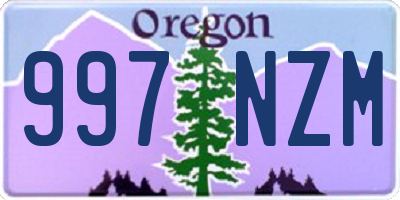 OR license plate 997NZM